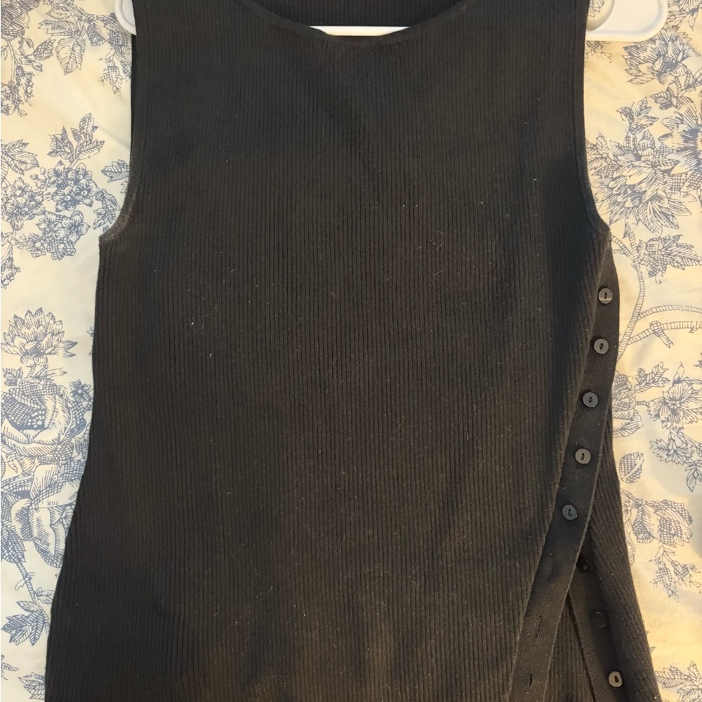 Abercrombie & Fitch Black Ribbed Sweater Top